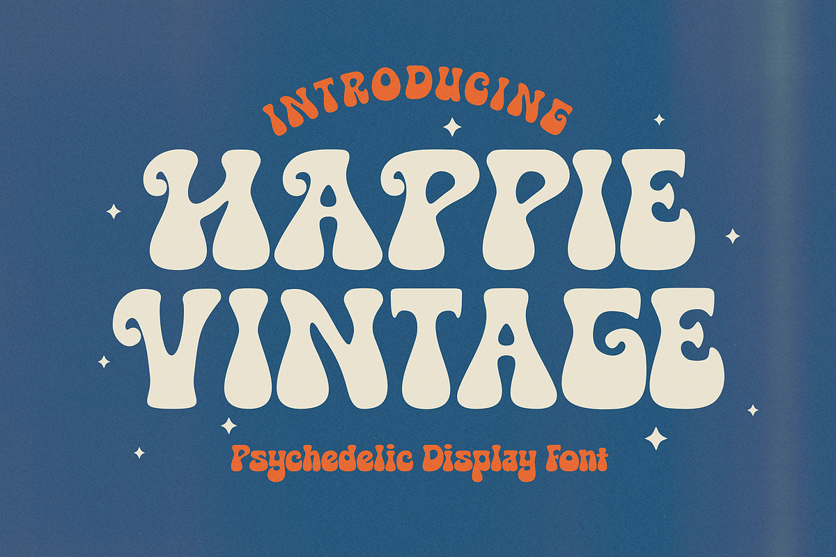 Happie Vintage - Psychedelic Display, a Sans Serif Font by Bentype Studio (Photo 1 of 7)