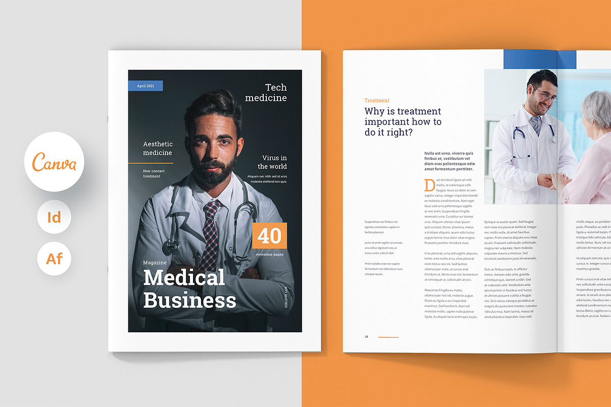 Medical Business Magazine Canva, a Magazine Template by artbart (Photo 1 of 7)
