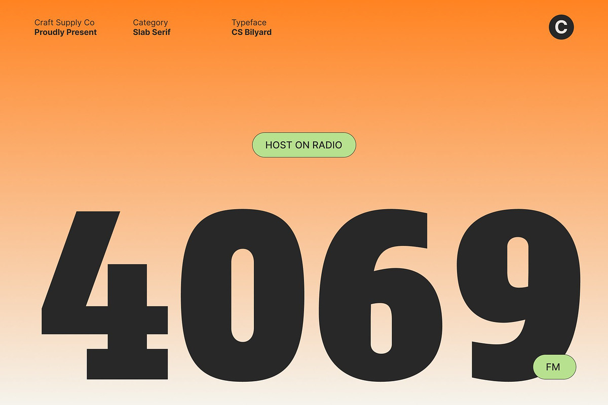 CS Bilyard – Slab Serif Display, a Slab Serif Font by Craft Supply Co. (Photo 4 of 8)