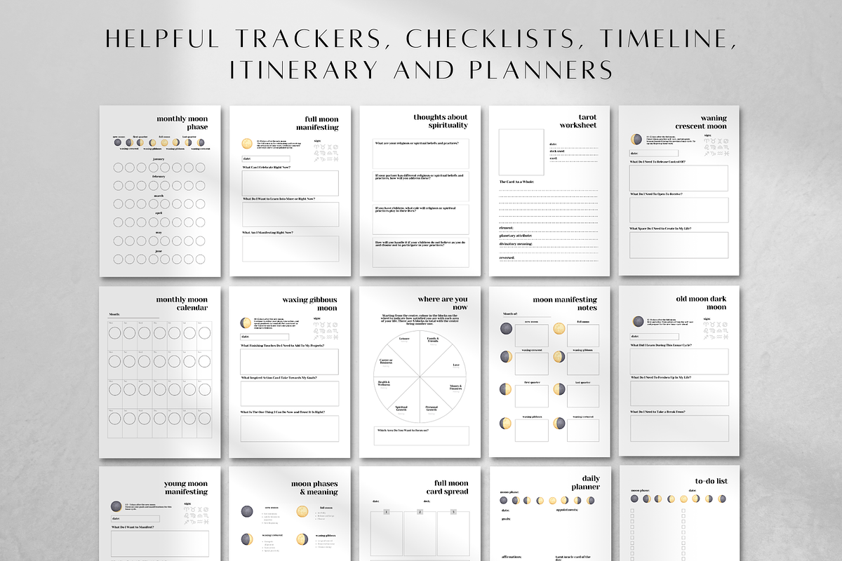 Digital Moon Magic Planner, a Stationery Template by BRANDcontent (Photo 2 of 6)