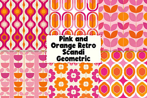 Pink & Orange Retro Scandi Geometric