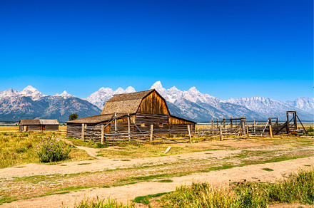 John Moulton barn at Mormon Row in, a Nature Photo by Leonid Andronov