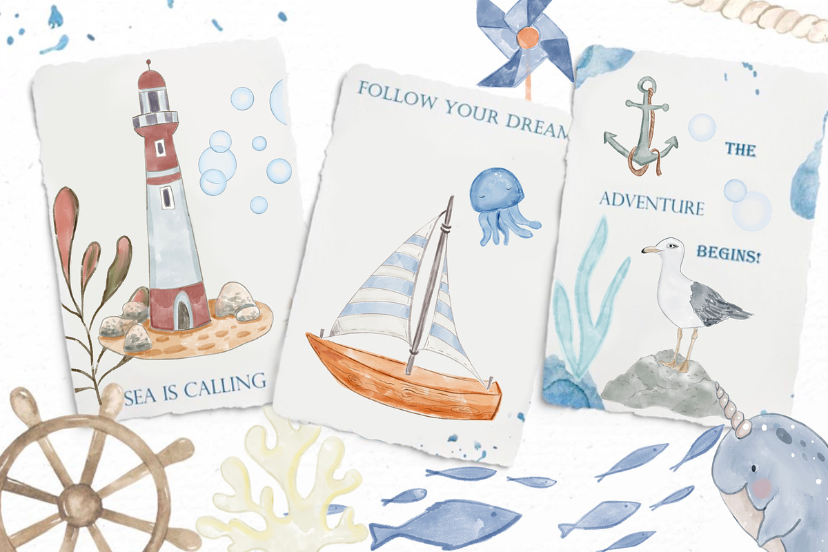Sea world ,Baby pictures,PNG clipart, a Decorative Illustration by Hello My Print (Photo 4 of 9)