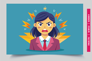 Angry woman with lightning, an Illustration by Tanuart