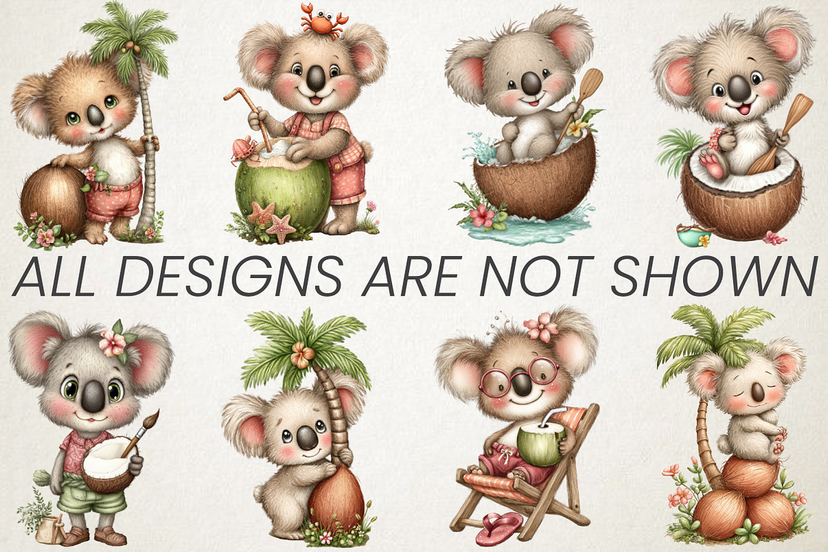 Quirky Koala Coconut Whimsical Summe, an Illustration by RobertsArt (Photo 2 of 5)