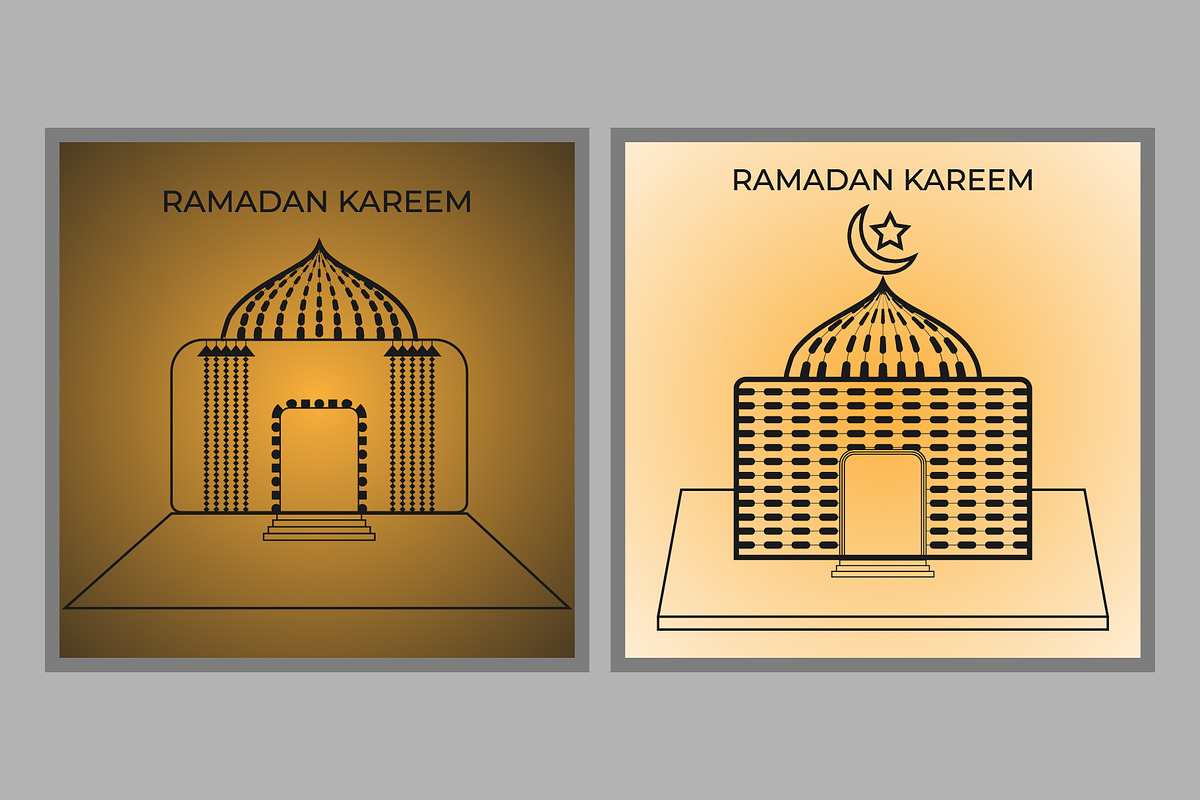 Ramadan Kareem Mosque Greeting Card, a Decorative Illustration by Lakhan1998 (Photo 2 of 6)