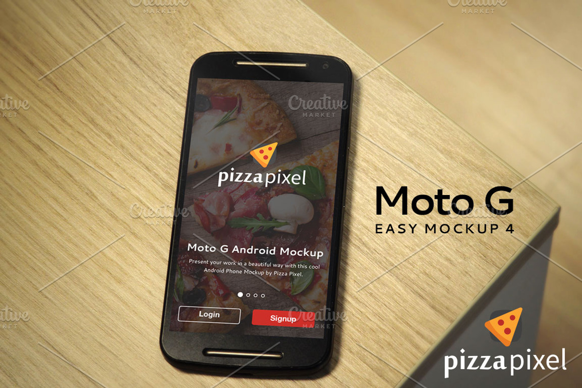 Mockup Moto G Easy Android Mockup 4, an iPhone Mockup by Pizza Pixel (Photo 4 of 5)