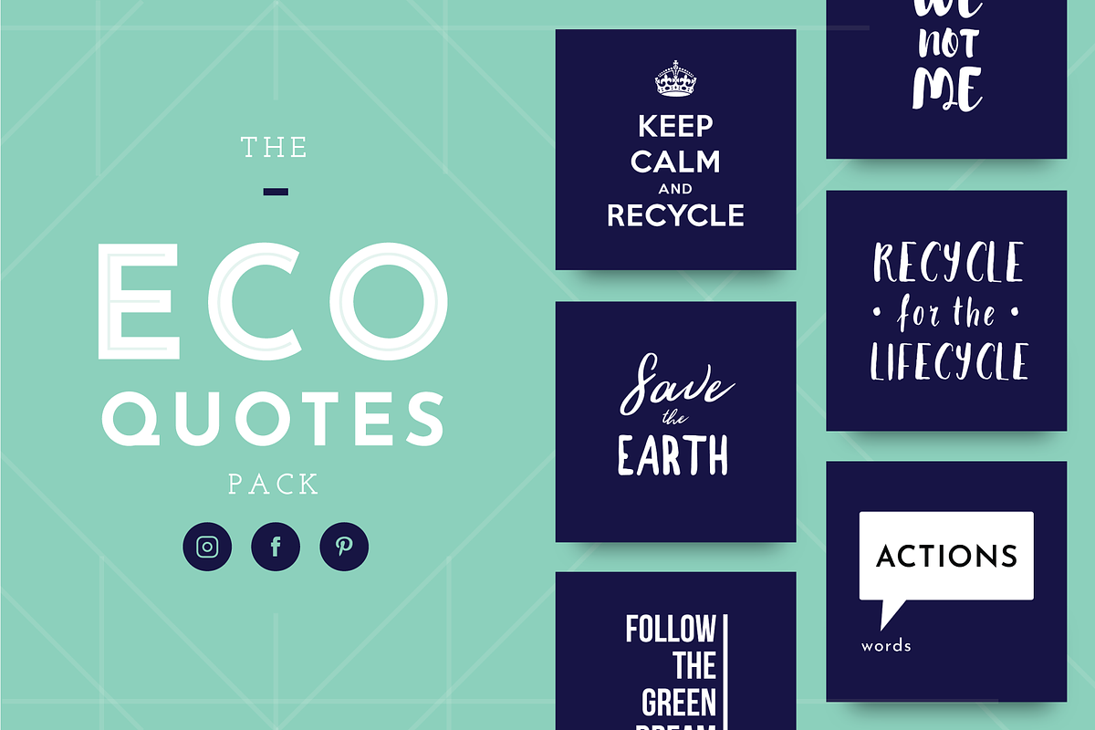 Eco Quotes - 61 Quotes Pack, a Social Media Template by Delightful Design (Photo 1 of 8)