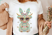 Latch Hook Yarn Easter Highland Cow, an Illustration by Designking (Thumbnail 3 of 4)