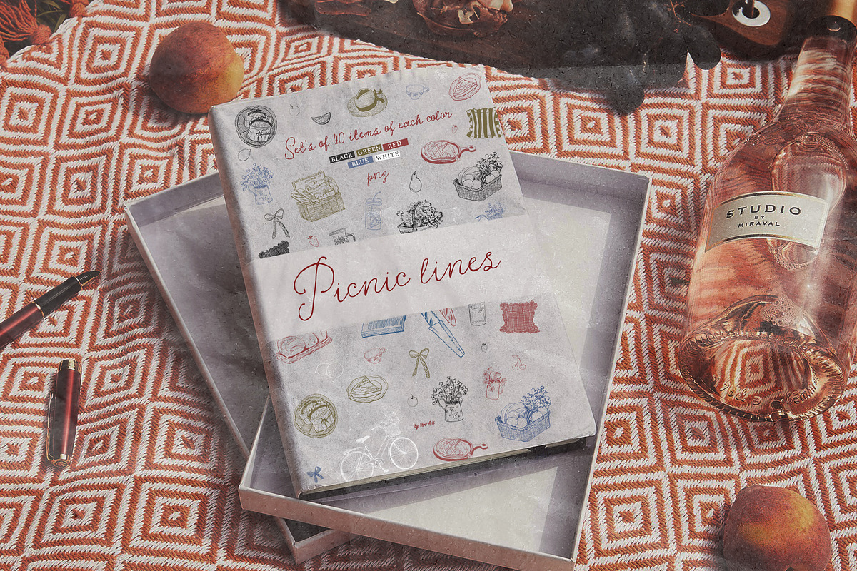 Picnic hand drawn line illustrations, an Object Illustration by Vero Arts (Photo 6 of 11)