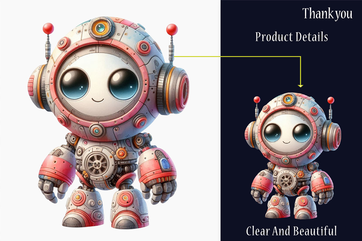 Cute Vintage Robots Clipart, a Graphic by designcity5 (Photo 4 of 5)