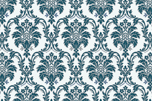 Damask Ikat, Vector Seamless Pattern