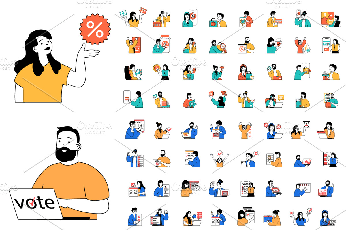 Bundle Flat Concept Illustrations, a Finance Illustration by alexdndz (Photo 10 of 16)