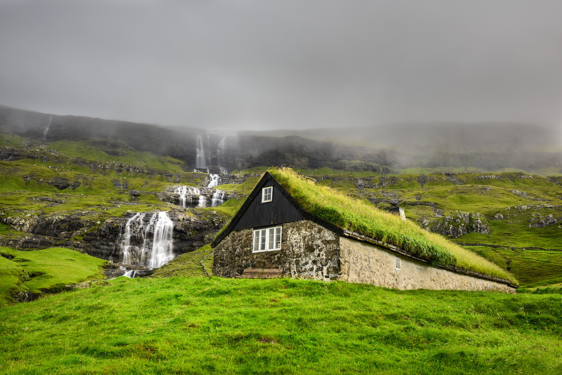 Historic stone house in faroe islands featuring faroe islands saksun