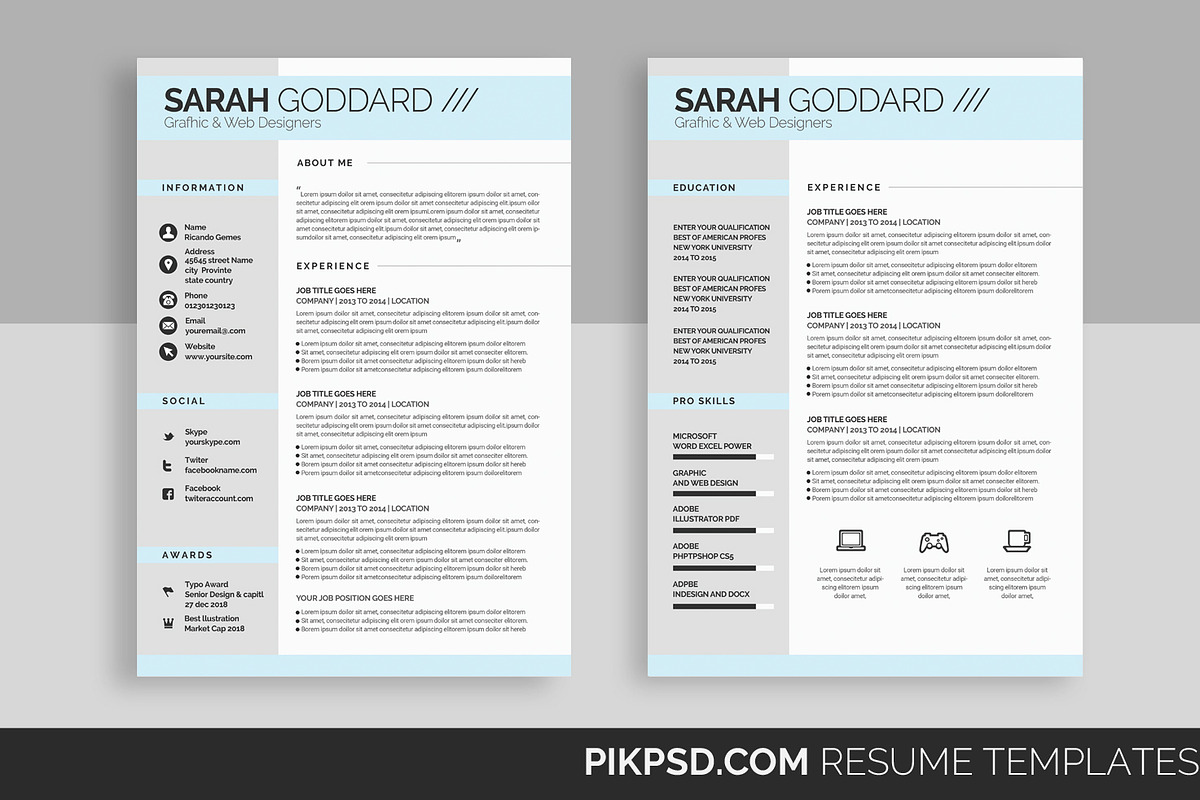 Resume CV Set, a Resume Template by graphicforest (Photo 1 of 7)