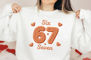 Faux Yarn Six Seven Valentine PNG, an Illustration by DreamCafeArt