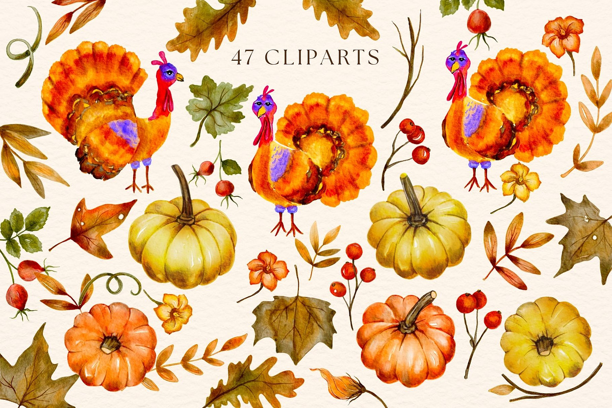Thanksgiving Watercolor Clipart, an Illustration by Red Ink (Photo 8 of 10)