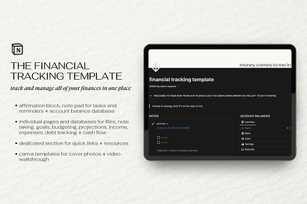 Finance Tracker for Notion, a Templates & Theme by OHSIA by Demri Rayanne