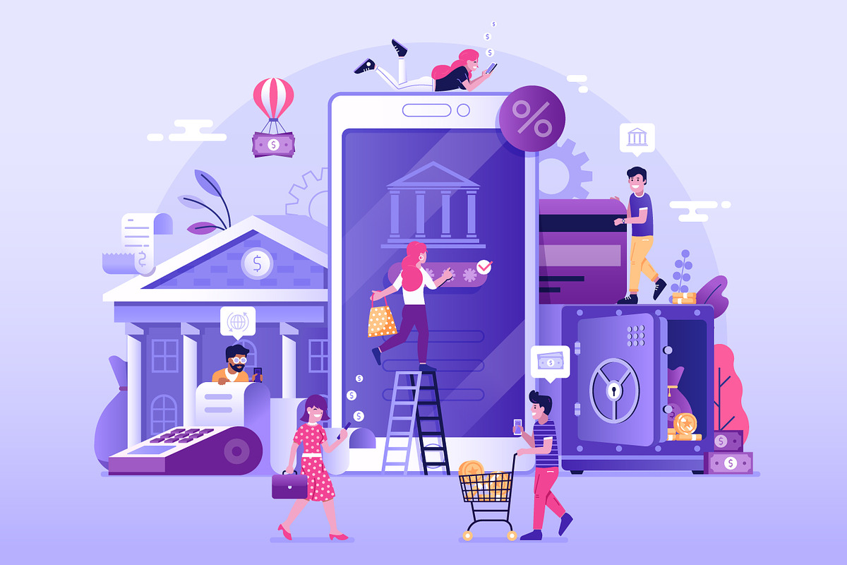 Online Banking Web Illustrations, a Finance Illustration by Alex Krugli (Photo 9 of 14)
