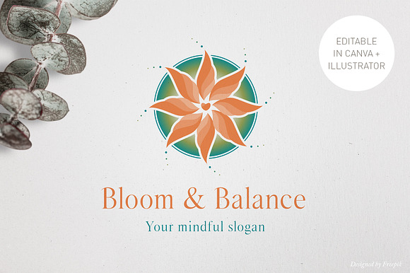 Mindful Floral Zen Logo - Canva & AI preview 8