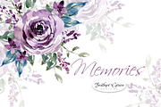 Watercolor Purple Blush Flowers, an Illustration by Feather Grace Designs (Thumbnail 1 of 9)