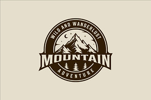 mountain and pines logo vector, a Branding & Logo Template by zyxroun shop