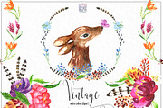 Vintage Watercolor clipart, an Animal Illustration by LABFcreations (Thumbnail 1 of 9)