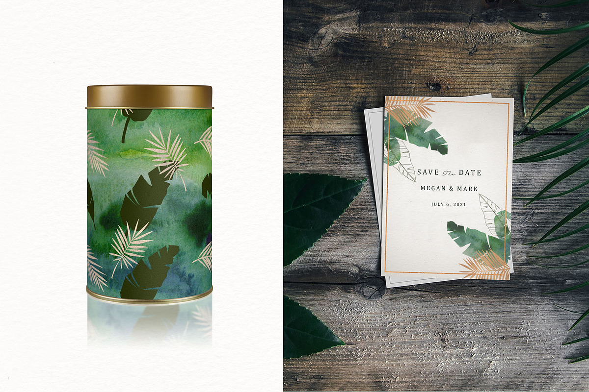 Palm Leaf Vectors and Textures, a Texture Illustration by Fire Spark Studio (Photo 6 of 7)
