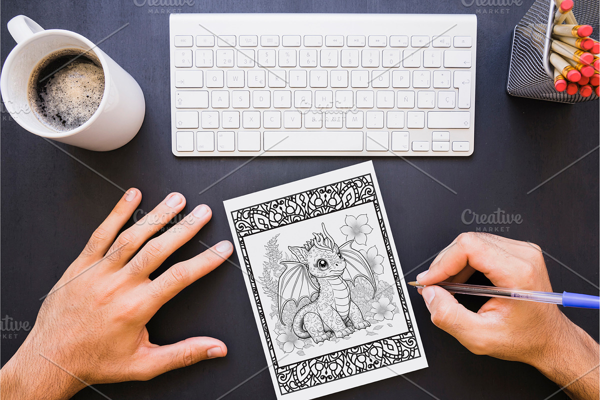 110 Cute Dragon Coloring Pages, an Animal Illustration by Blue Digital Studio (Photo 2 of 5)