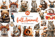 Fall Woodland Animal Clipart, an Illustration by SinaCreation (Thumbnail 1 of 5)