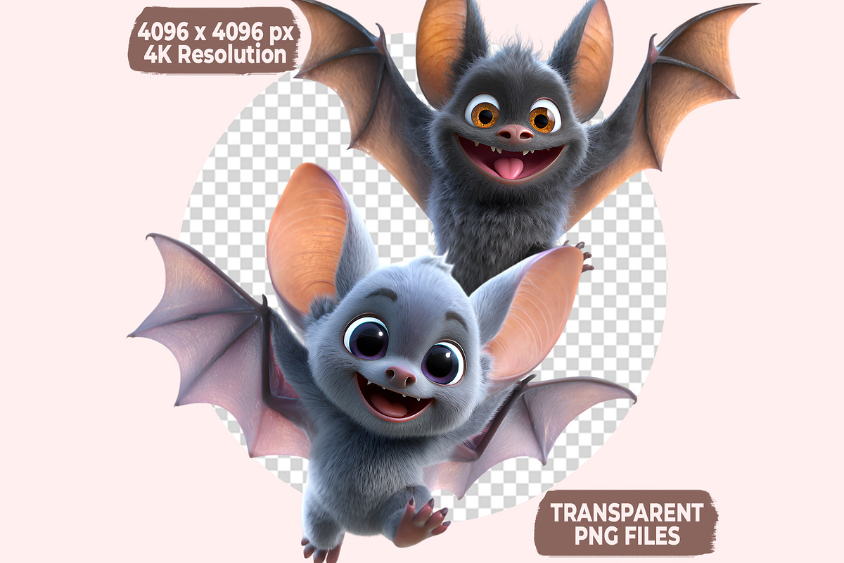 Cute Bat PNG Clipart Bundle, a Graphic by M9 Design (Photo 7 of 8)