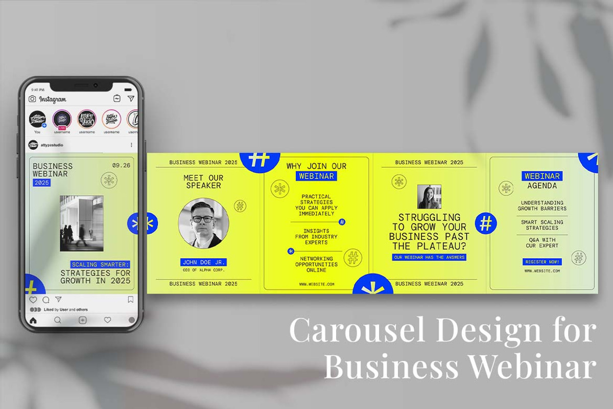 Business Webinar Instagram Carousel, a Social Media Template by Attype (Photo 4 of 5)