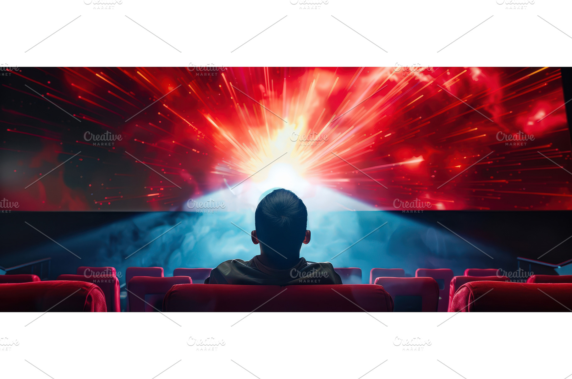 Person watching intense sci-fi scene, a Technology Photo by piter.goskov