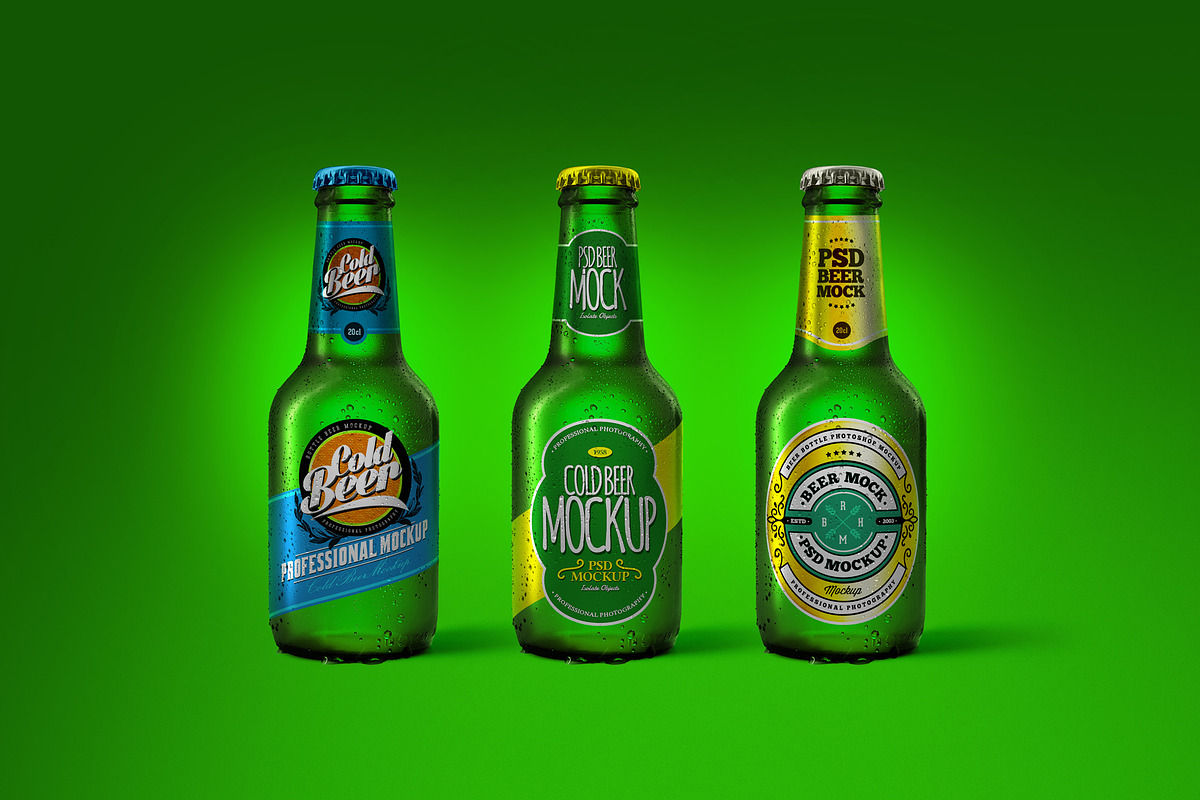 Glass Beer Bottle Mock-Up, a Product Mockup by PSD Market (Photo 4 of 13)