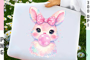 Coquette Easter Bunny Bubblegum PNG, an Illustration by Craft Nest (Thumbnail 1 of 6)