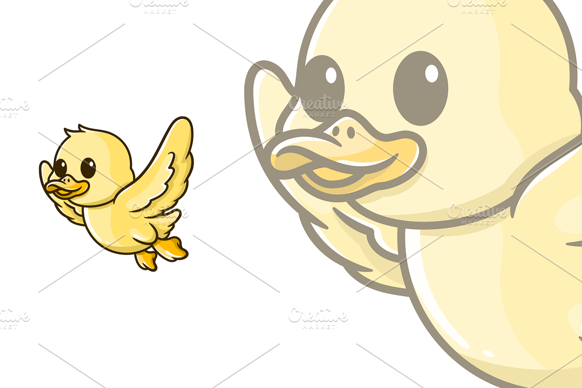 Cute duck flapping wings cartoon, an Animal Illustration by garistipis (Photo 2 of 2)