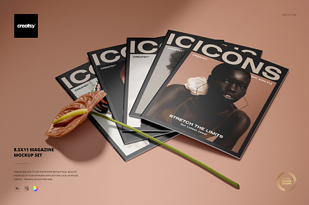 8.5x11 Magazine Mockup Set, a Books & Magazine Mockup by creatsy5