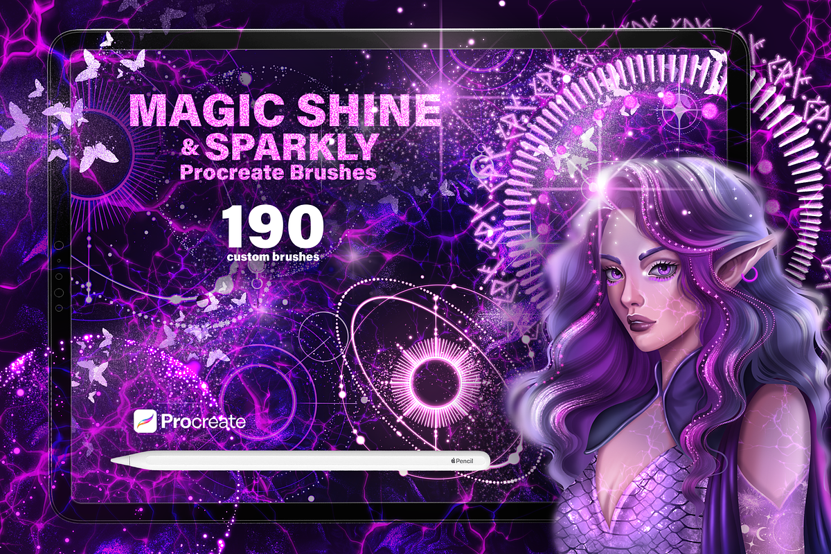 PROCREATE MAGIC SHINE & GLITTER, a Brush Add-On by AlexandraArt (Photo 1 of 14)