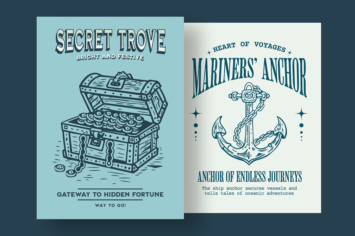 Vintage Sailor Tattoos Icons, an Object Illustration by Creative Stall (Photo 4 of 11)