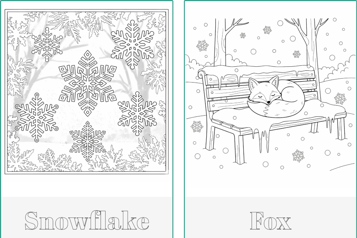 Winter Holidays Xmas Coloring Pages, a Seasonal Illustration by Nuvame Arts & Designs (Photo 3 of 19)