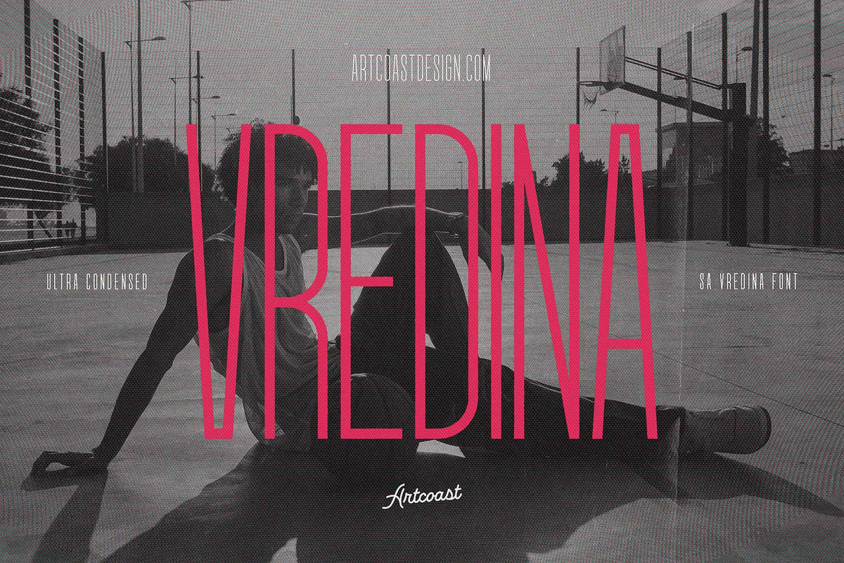 SA Vredina | Thin Ultra Condensed, a Sans Serif Font by Artcoast Std. (Photo 1 of 8)