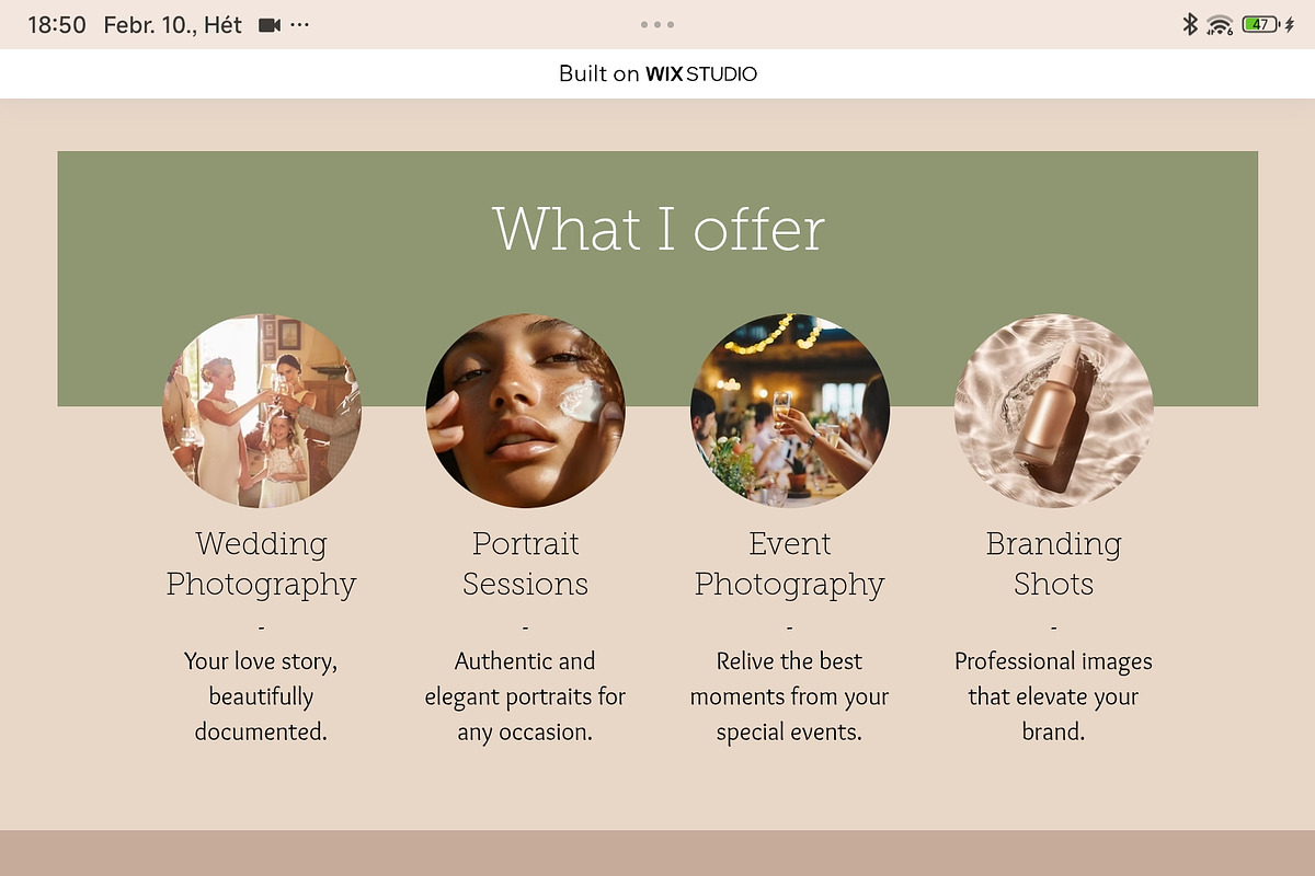 Photographer - Wix Studio Template, a Wix Template by Kitteeh (Photo 5 of 12)