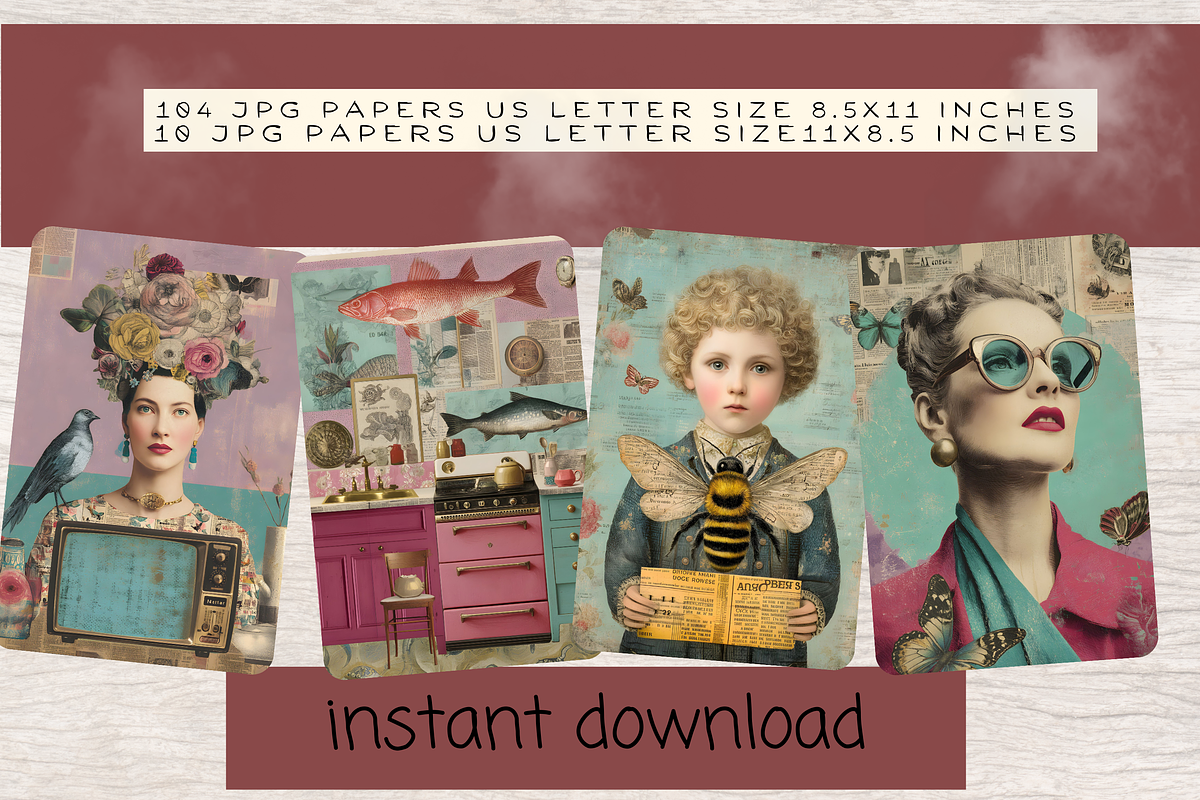 SURREAL RETRO FANTASIES JUNK JOURNAL, a Decorative Illustration by Daring Digies (Photo 8 of 9)