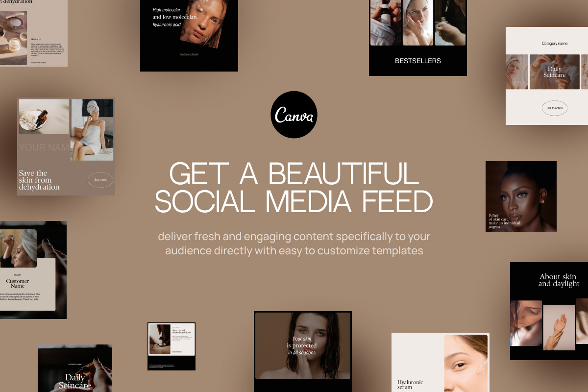 Modern Instagram feed templates, a Social Media Template by Make It Yours Lab. (Photo 3 of 10)