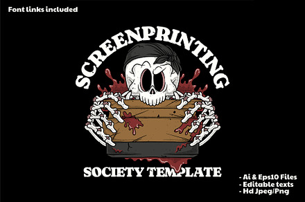 skeleton biting a squeegee tool