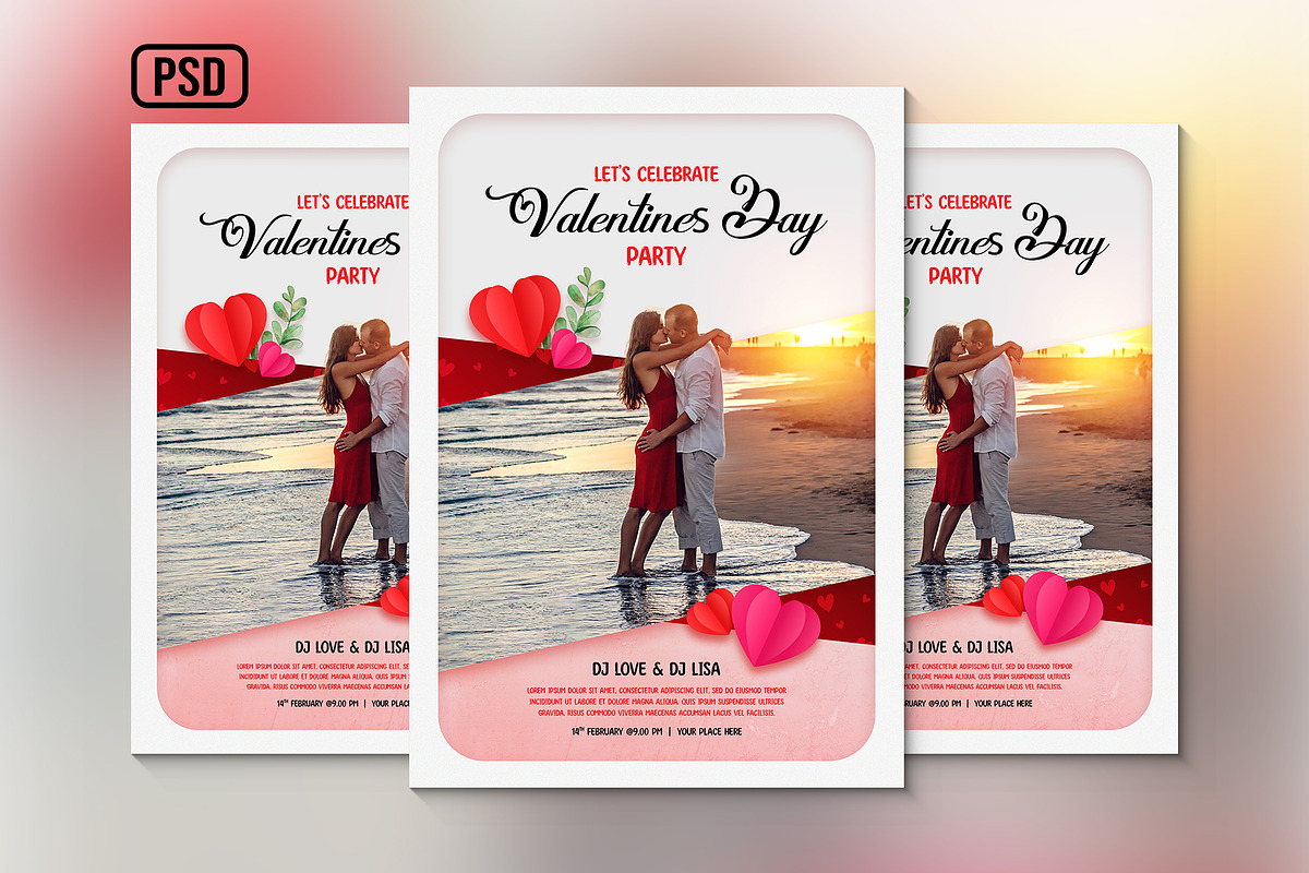 Valentines Day Greeting Card, a Card Template by Black Spade Design