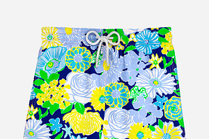 Preppy Blue And Yellow Floral Print