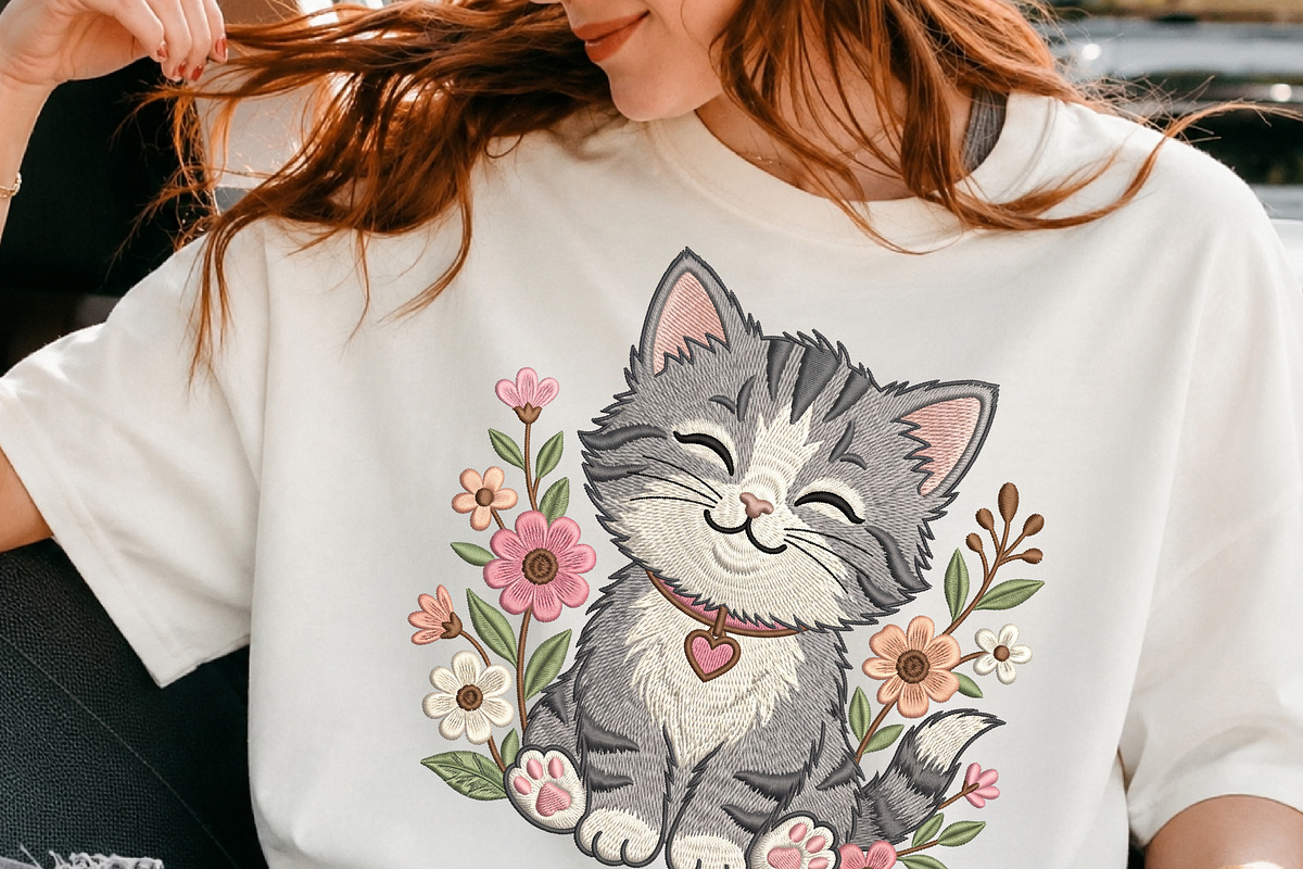 Cute Floral Cat PNG, an Object Illustration by DreamCafeArt (Photo 3 of 6)