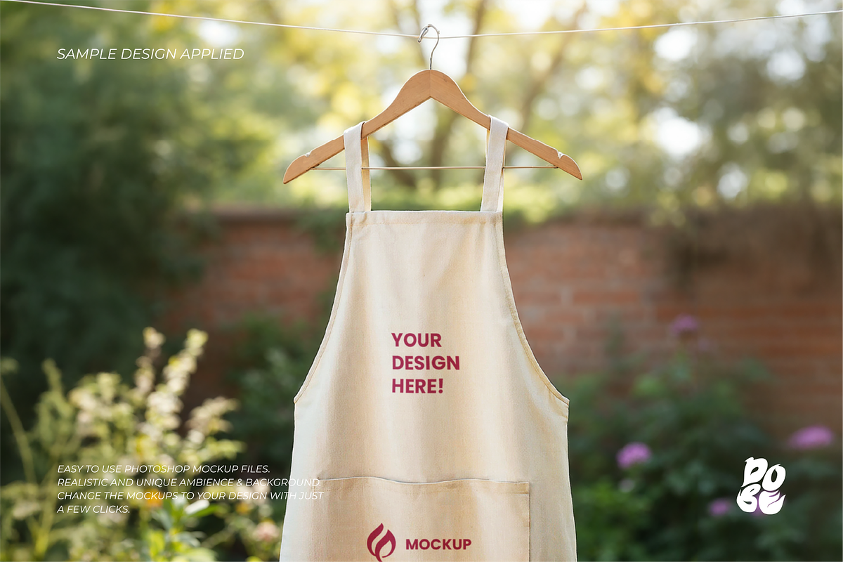 White Apron Mockup Set - Vol 2, a Household Mockup by DOBE Studio (Photo 3 of 8)