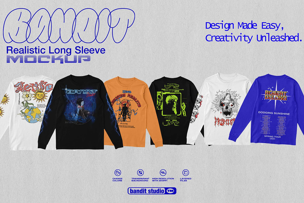 LONG SLEEVE TEE MOCK UP, a Shirt Mockup by Easybandits (Photo 4 of 4)